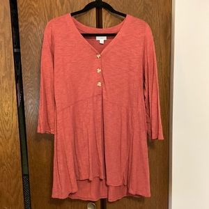 J Jill 3/4 Sleeve Slub Knit Top